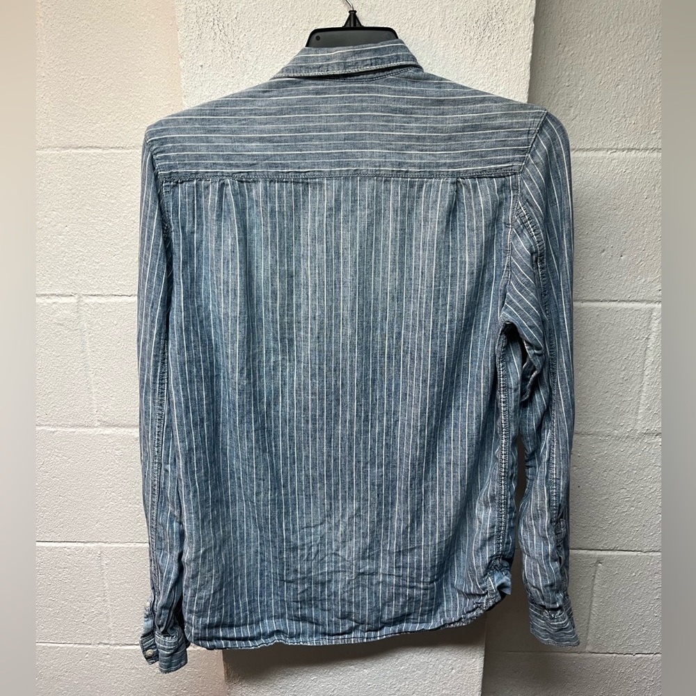 H&M Blue and White Striped Shirt. Medium - Picture 5 of 5
